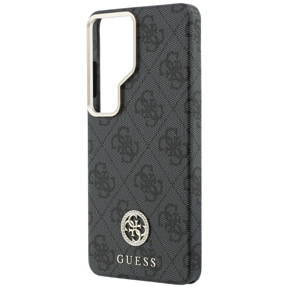 Guess 4G Rhinestone Round Logo MagSafe dėklas Samsung Galaxy S26 Ultra - juodas -- Samsung Galaxy S26 Ultra