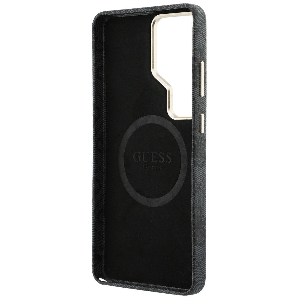 Guess 4G Rhinestone Round Logo MagSafe dėklas Samsung Galaxy S26 Ultra - juodas -- Samsung Galaxy S26 Ultra