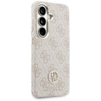 Guess 4G Rhinestone Round Logo MagSafe dėklas Samsung Galaxy S26 - rožinis -- Samsung Galaxy S26