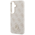 Guess 4G Rhinestone Round Logo MagSafe dėklas Samsung Galaxy S26 - rožinis -- Samsung Galaxy S26