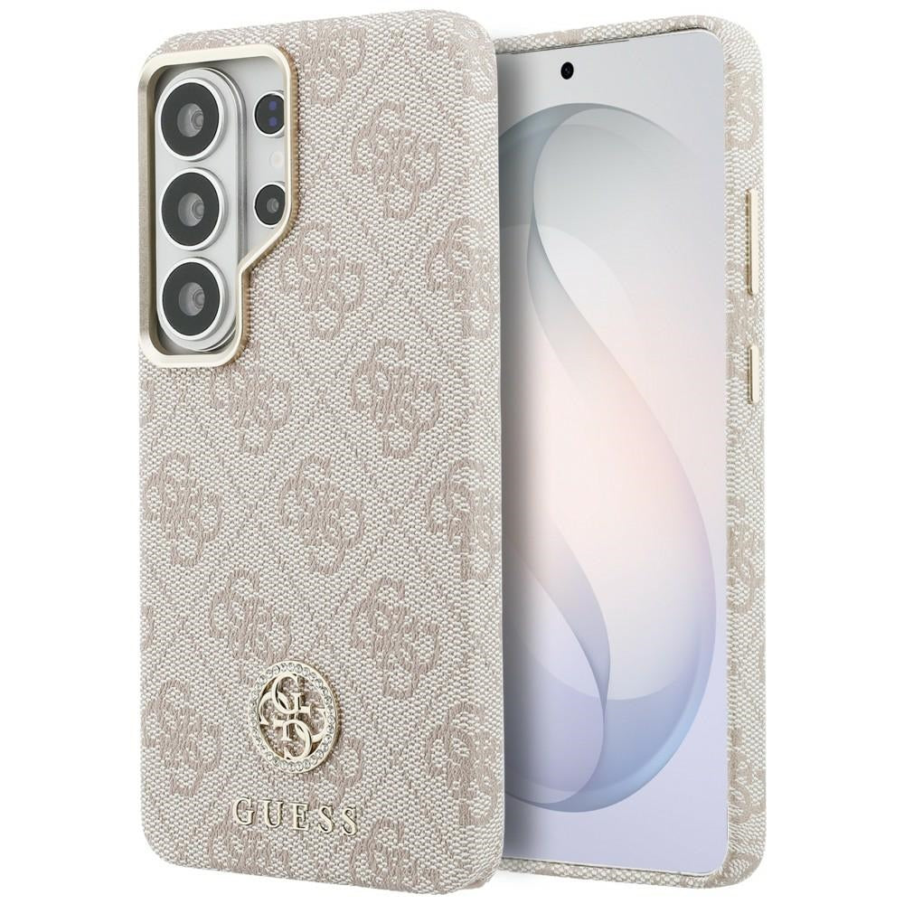 Guess 4G Rhinestone Round Logo MagSafe dėklas Samsung Galaxy S26 Ultra - Rožinis -- Samsung Galaxy S26 Ultra