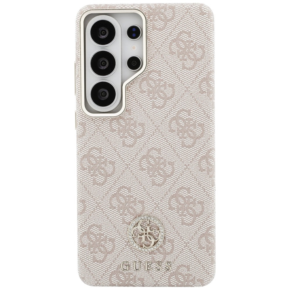 Guess 4G Rhinestone Round Logo MagSafe dėklas Samsung Galaxy S26 Ultra - Rožinis -- Samsung Galaxy S26 Ultra