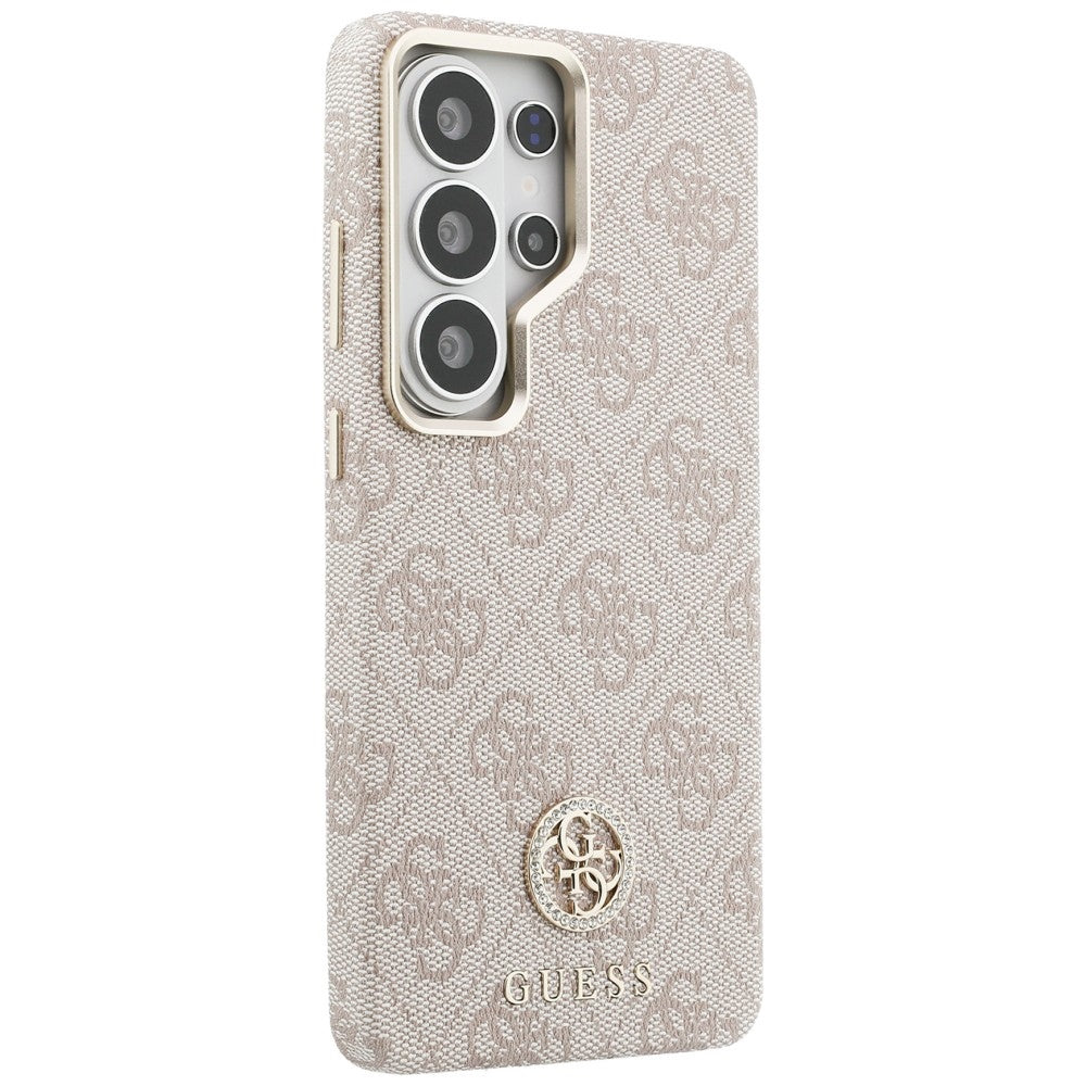 Guess 4G Rhinestone Round Logo MagSafe dėklas Samsung Galaxy S26 Ultra - Rožinis -- Samsung Galaxy S26 Ultra