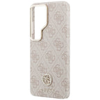 Guess 4G Rhinestone Round Logo MagSafe dėklas Samsung Galaxy S26 Ultra - Rožinis -- Samsung Galaxy S26 Ultra