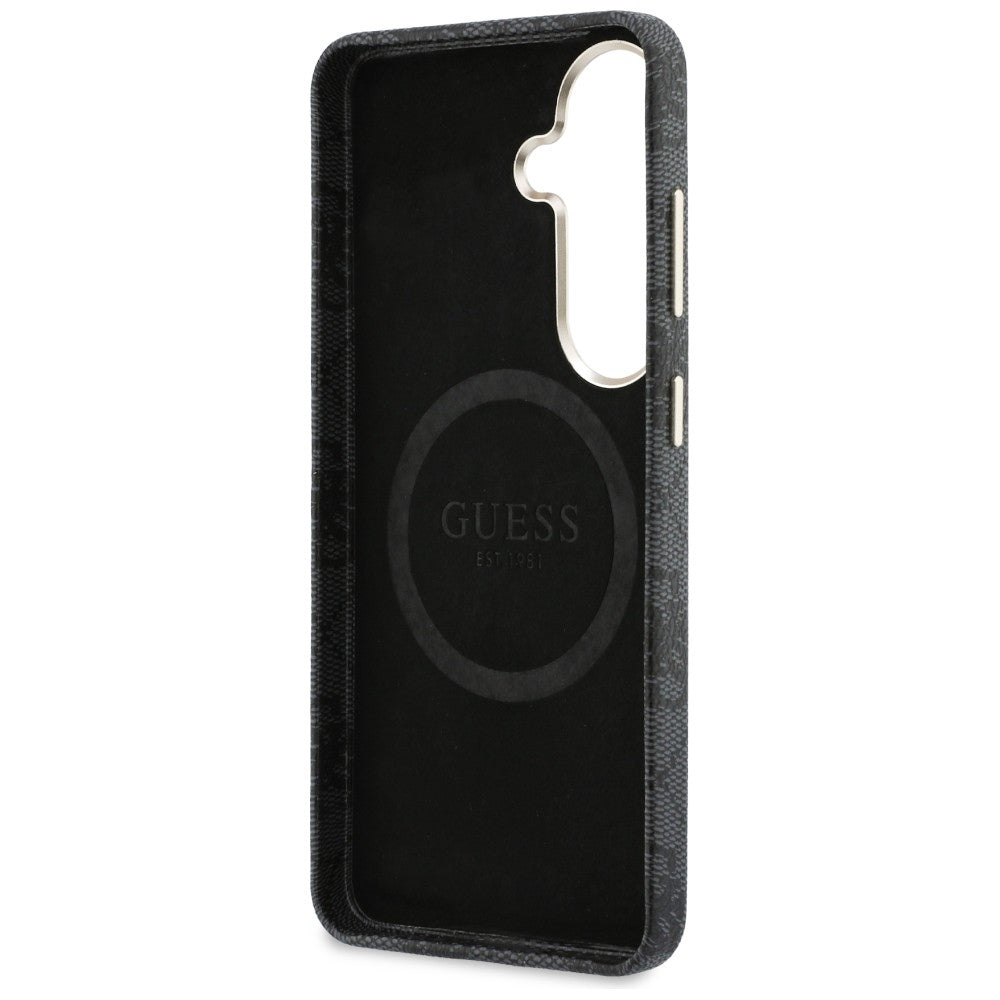 Guess 4G Triangle Logo MagSafe Dėklas, skirtas Samsung Galaxy S26 - Black