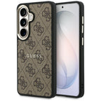 Guess 4G Embossed Ring MagSafe dėklas Samsung Galaxy S26 - rudas -- Samsung Galaxy S26