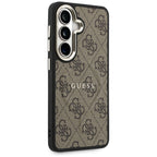 Guess 4G Embossed Ring MagSafe dėklas Samsung Galaxy S26 - rudas -- Samsung Galaxy S26