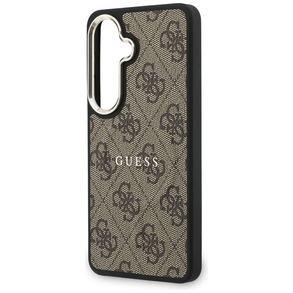 Guess 4G Embossed Ring MagSafe dėklas Samsung Galaxy S26 - rudas -- Samsung Galaxy S26