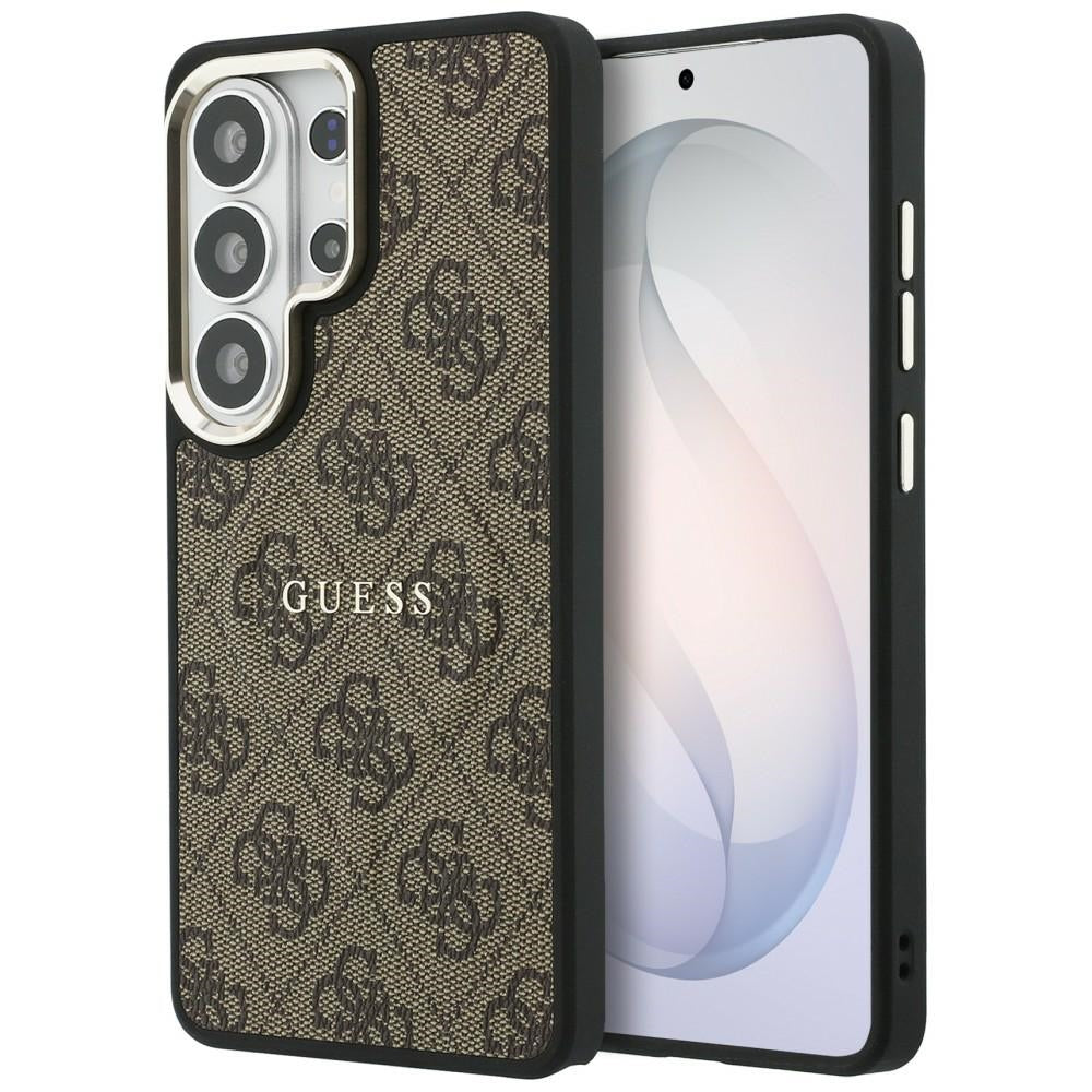 Etui Guess 4G Embossed Ring MagSafe ir Samsung Galaxy S26 Ultra - brązowe