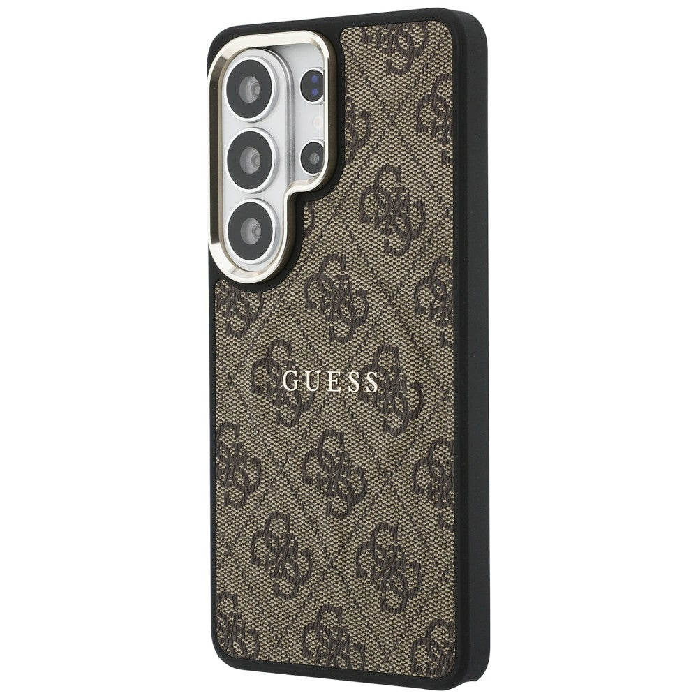 Etui Guess 4G Embossed Ring MagSafe ir Samsung Galaxy S26 Ultra - brązowe