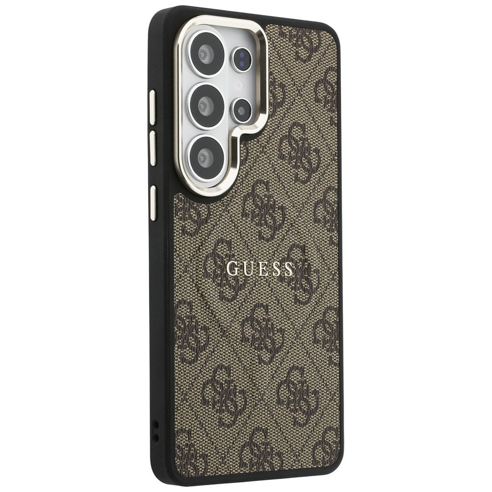 Etui Guess 4G Embossed Ring MagSafe ir Samsung Galaxy S26 Ultra - brązowe