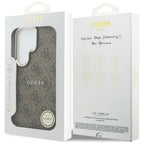 Etui Guess 4G Embossed Ring MagSafe ir Samsung Galaxy S26 Ultra - brązowe