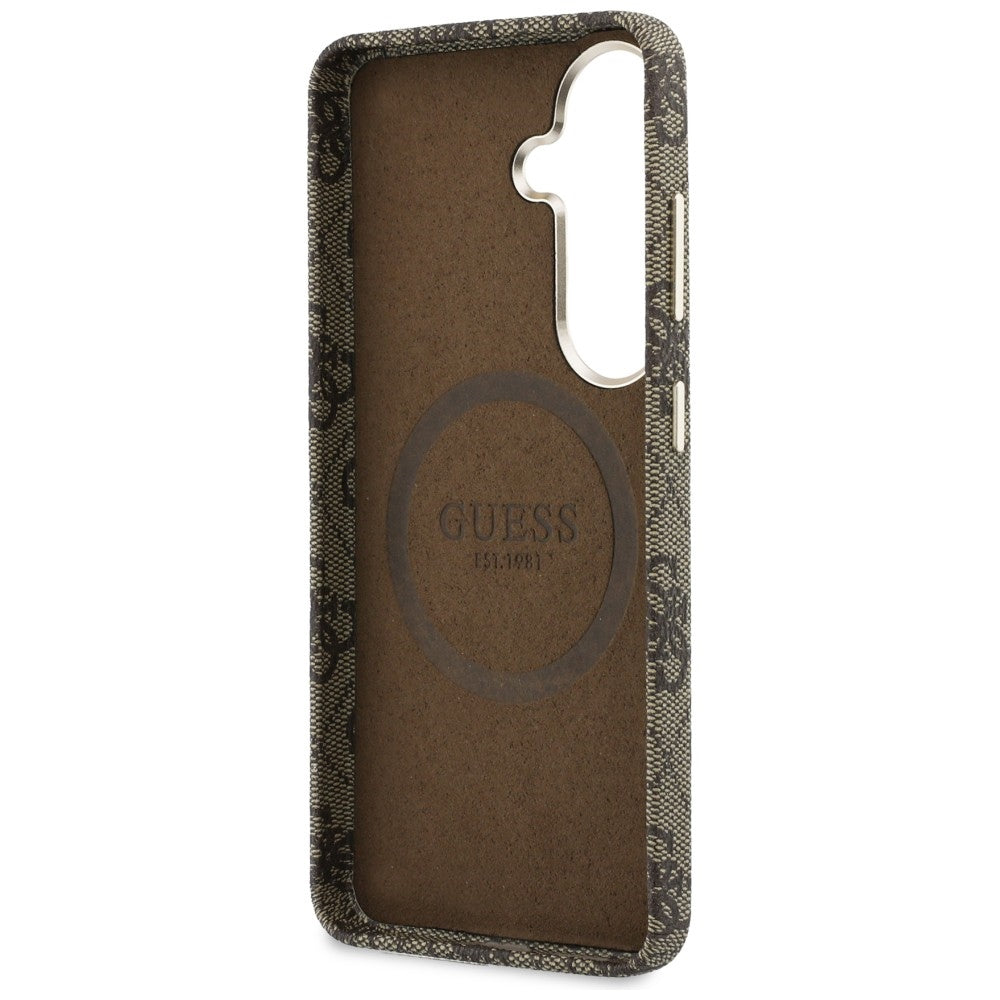 Guess 4G Script MagSafe dėklas Samsung Galaxy S26 - rudas -- Samsung Galaxy S26