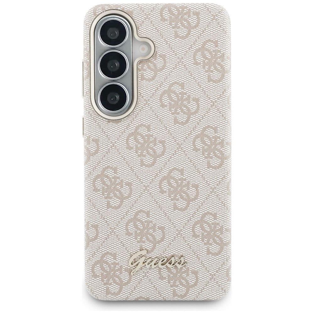 Guess 4G Script MagSafe dėklas Samsung Galaxy S26 - rožinis -- Samsung Galaxy S26