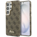 Guess 4G Script MagSafe dėklas Samsung Galaxy S26 Ultra - rudas -- Samsung Galaxy S26 Ultra
