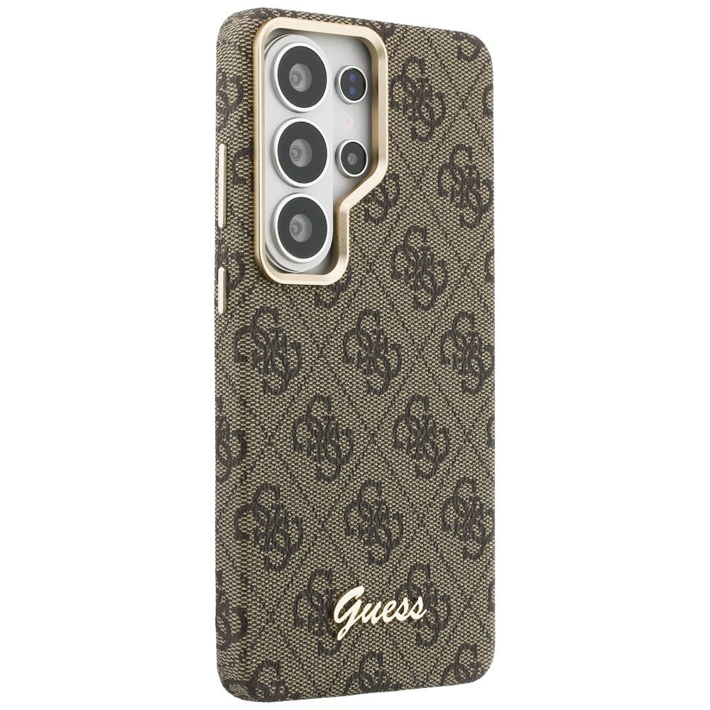 Guess 4G Script MagSafe dėklas Samsung Galaxy S26 Ultra - rudas -- Samsung Galaxy S26 Ultra