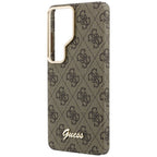 Guess 4G Script MagSafe dėklas Samsung Galaxy S26 Ultra - rudas -- Samsung Galaxy S26 Ultra