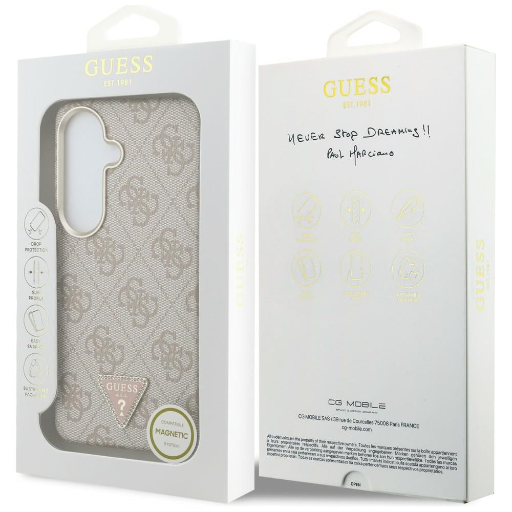 Etui Guess 4G Triangle Logo MagSafe ir Samsung Galaxy S26 - różowe