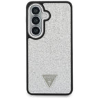 Etui Guess Fixed Glitter Triangle MagSafe ir Samsung Galaxy S26 - srebrne