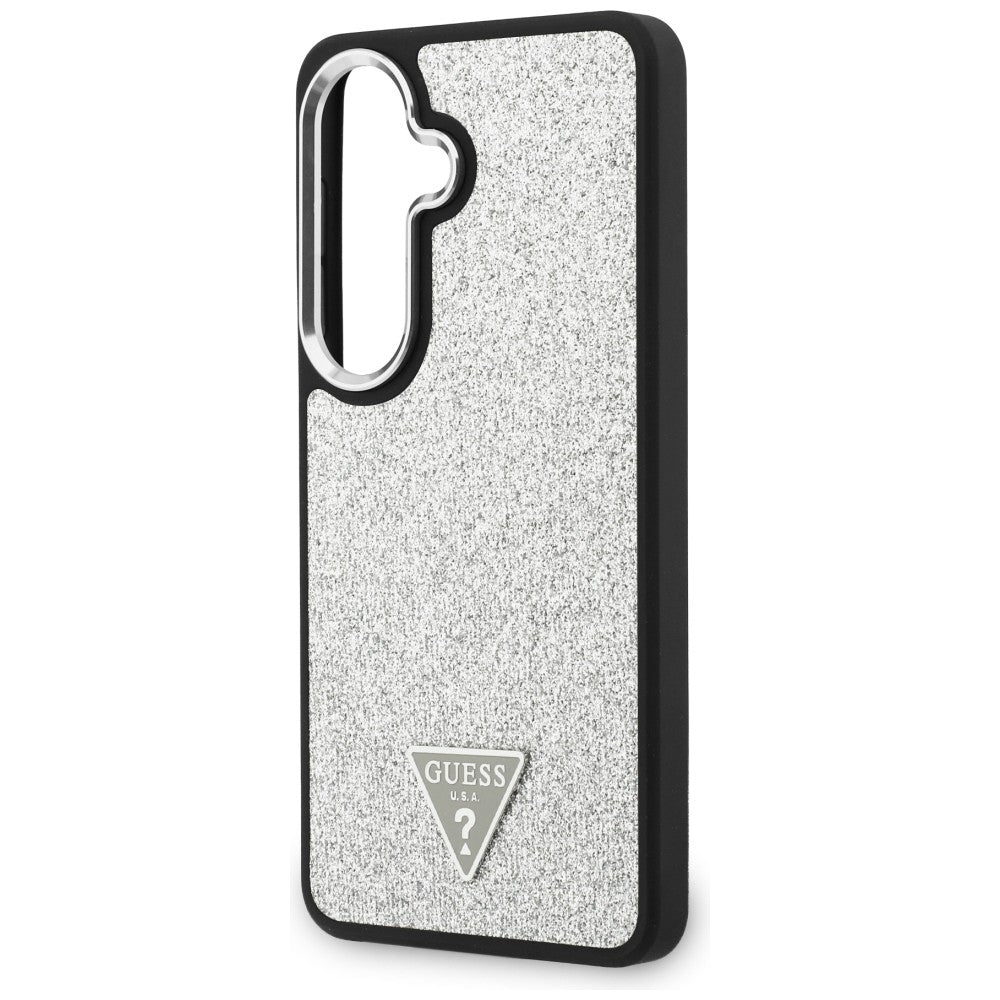 Etui Guess Fixed Glitter Triangle MagSafe ir Samsung Galaxy S26 - srebrne