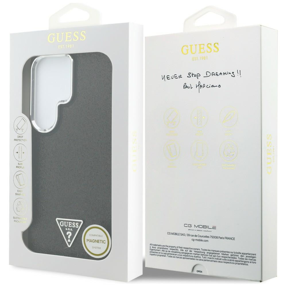 Etui Guess Fixed Glitter Triangle MagSafe ir Samsung Galaxy S26 Ultra - czarne