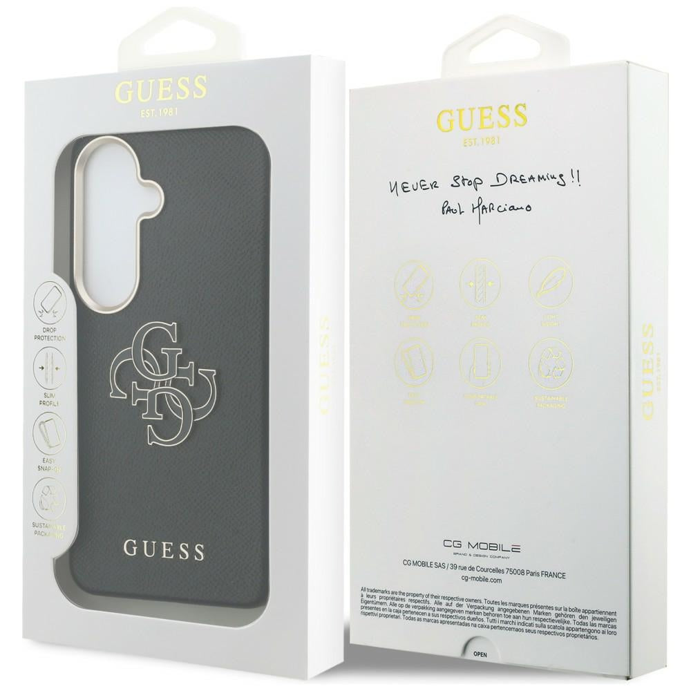 Etui Guess Grūdytas Big 4G Metalas Logo Samsung Galaxy S26 - czarne