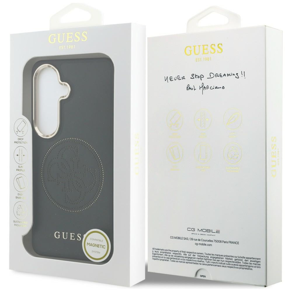 Dėklas Guess Perforated Logo MagSafe skirtas Samsung Galaxy S26 - juodas -- Samsung Galaxy S26