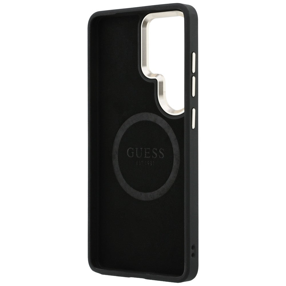 Dėklas Guess Perforated Logo MagSafe skirtas Samsung Galaxy S26 Ultra - juodas -- Samsung Galaxy S26 Ultra