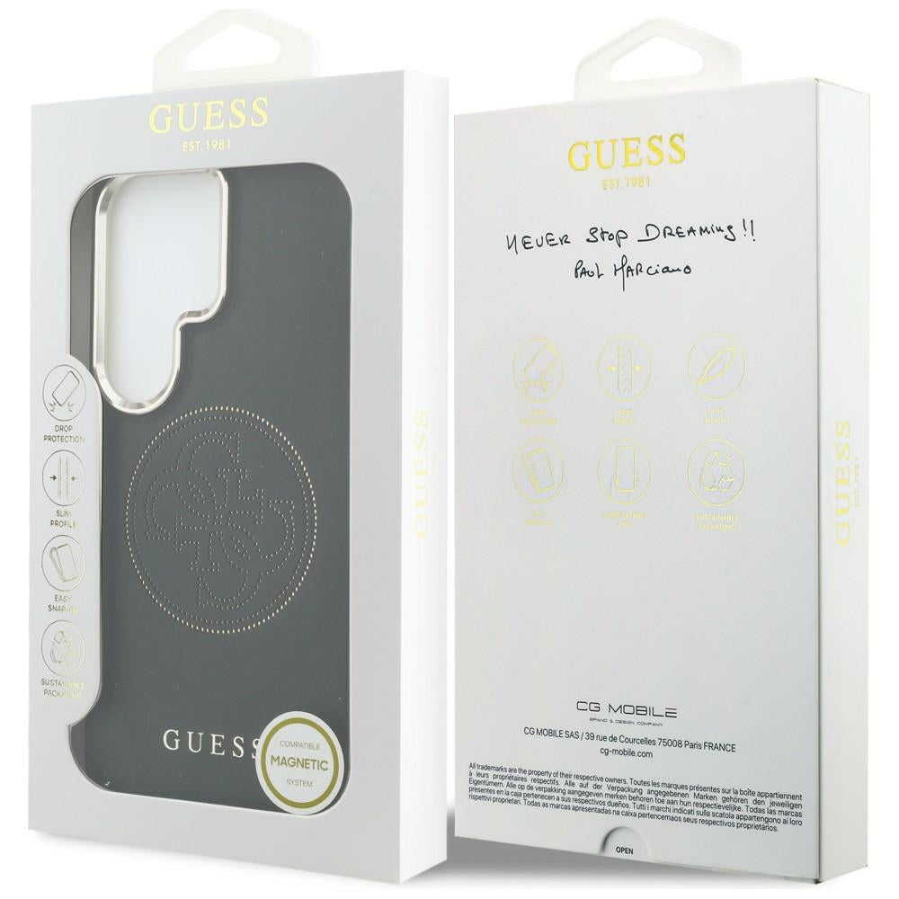 Dėklas Guess Perforated Logo MagSafe skirtas Samsung Galaxy S26 Ultra - juodas -- Samsung Galaxy S26 Ultra