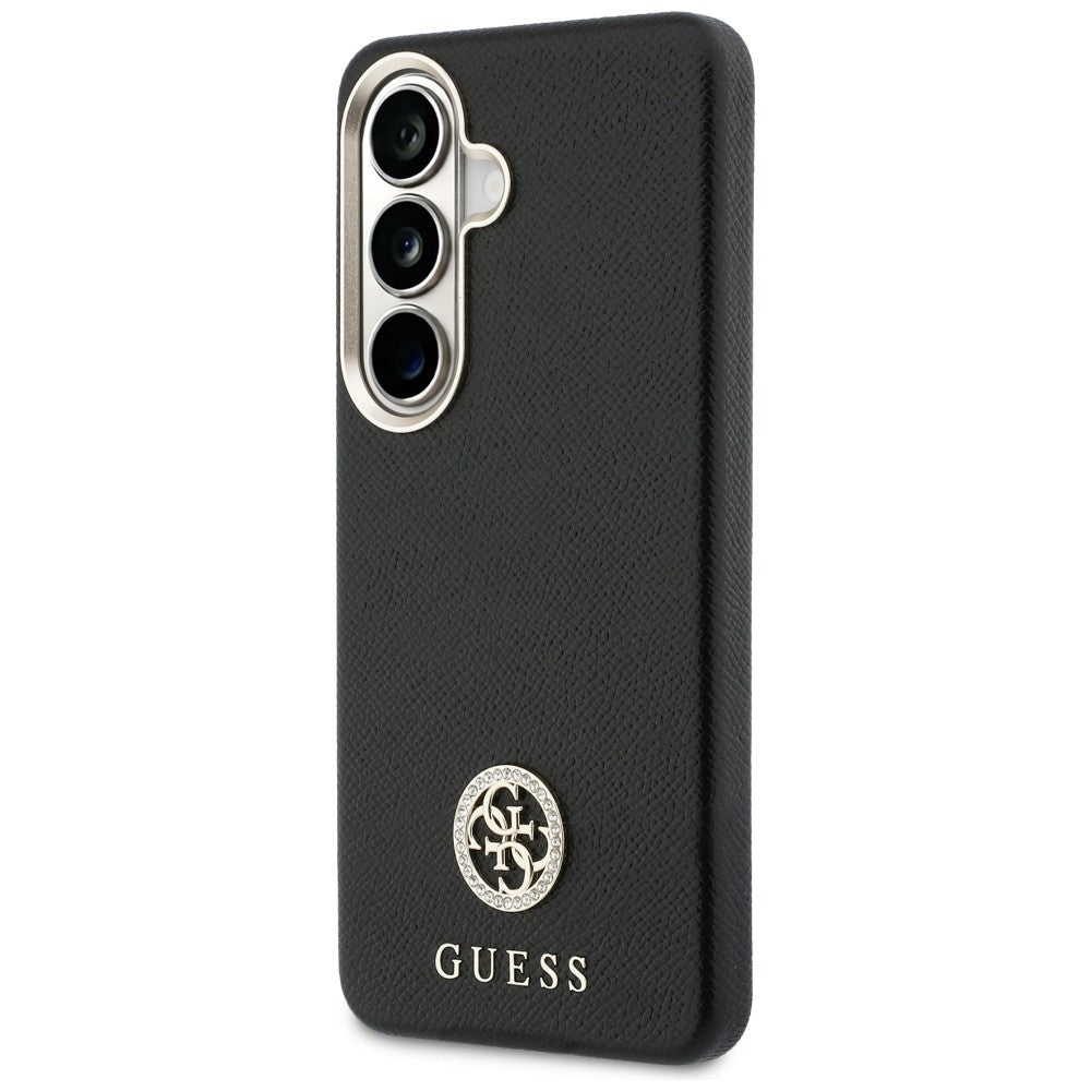 Etui Guess Kalnų krištolas Round Logo MagSafe ir Samsung Galaxy S26 - czarne