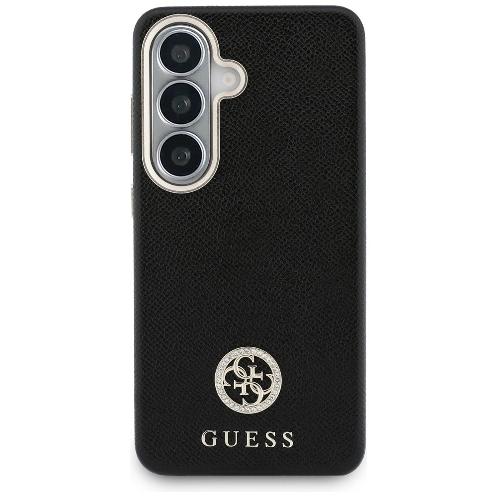 Etui Guess Kalnų krištolas Round Logo MagSafe ir Samsung Galaxy S26 - czarne