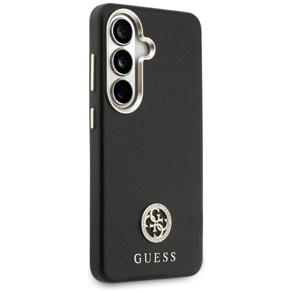 Etui Guess Kalnų krištolas Round Logo MagSafe ir Samsung Galaxy S26 - czarne