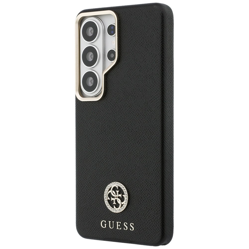 Dėklas Guess Rhinestone Round Logo MagSafe skirtas Samsung Galaxy S26 Ultra - juodas -- Samsung Galaxy S26 Ultra