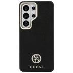 Dėklas Guess Rhinestone Round Logo MagSafe skirtas Samsung Galaxy S26 Ultra - juodas -- Samsung Galaxy S26 Ultra