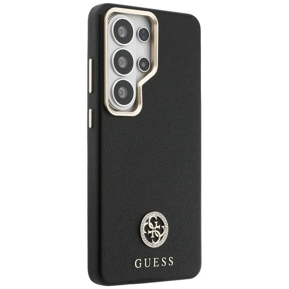 Dėklas Guess Rhinestone Round Logo MagSafe skirtas Samsung Galaxy S26 Ultra - juodas -- Samsung Galaxy S26 Ultra