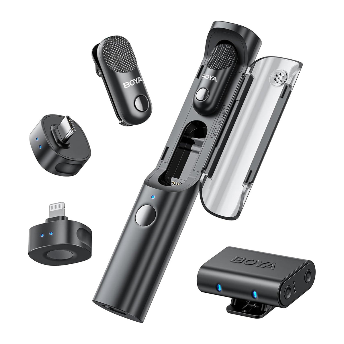 BOYA MAGIC-02 bevielė mikrofono 2.4GHz USB-C - Juodas -- Microphones