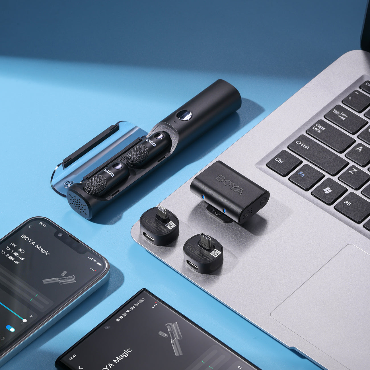 BOYA MAGIC-02 bevielė mikrofono 2.4GHz USB-C - Juodas -- Microphones