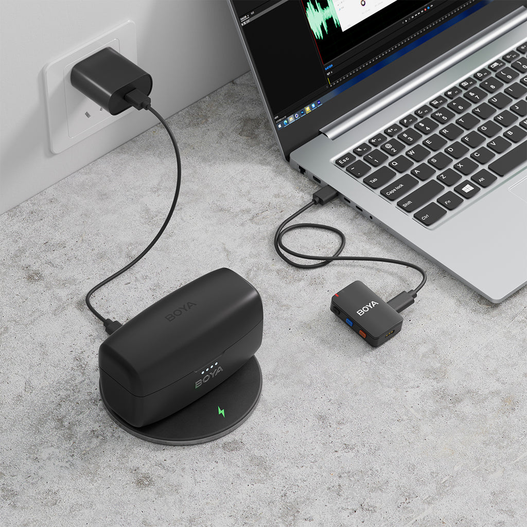 BOYA BOYAMIC 2-02 Belaidis mikrofonas 2.4 GHz USB-C - Juodas -- Microphones