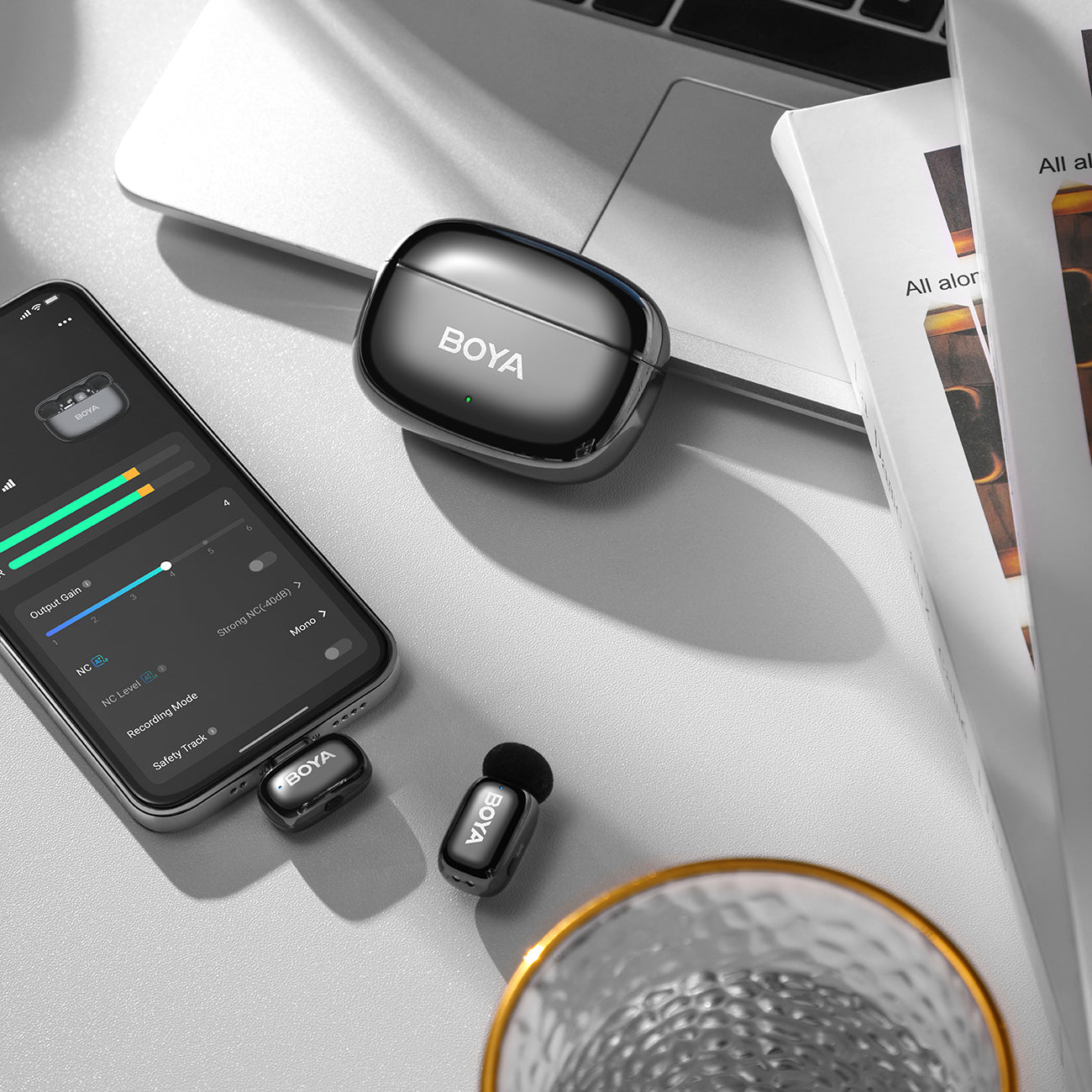 BOYA mini 2-02 belaidžiai mikrofonai 2.4GHz USB-C - juoda -- Microphones