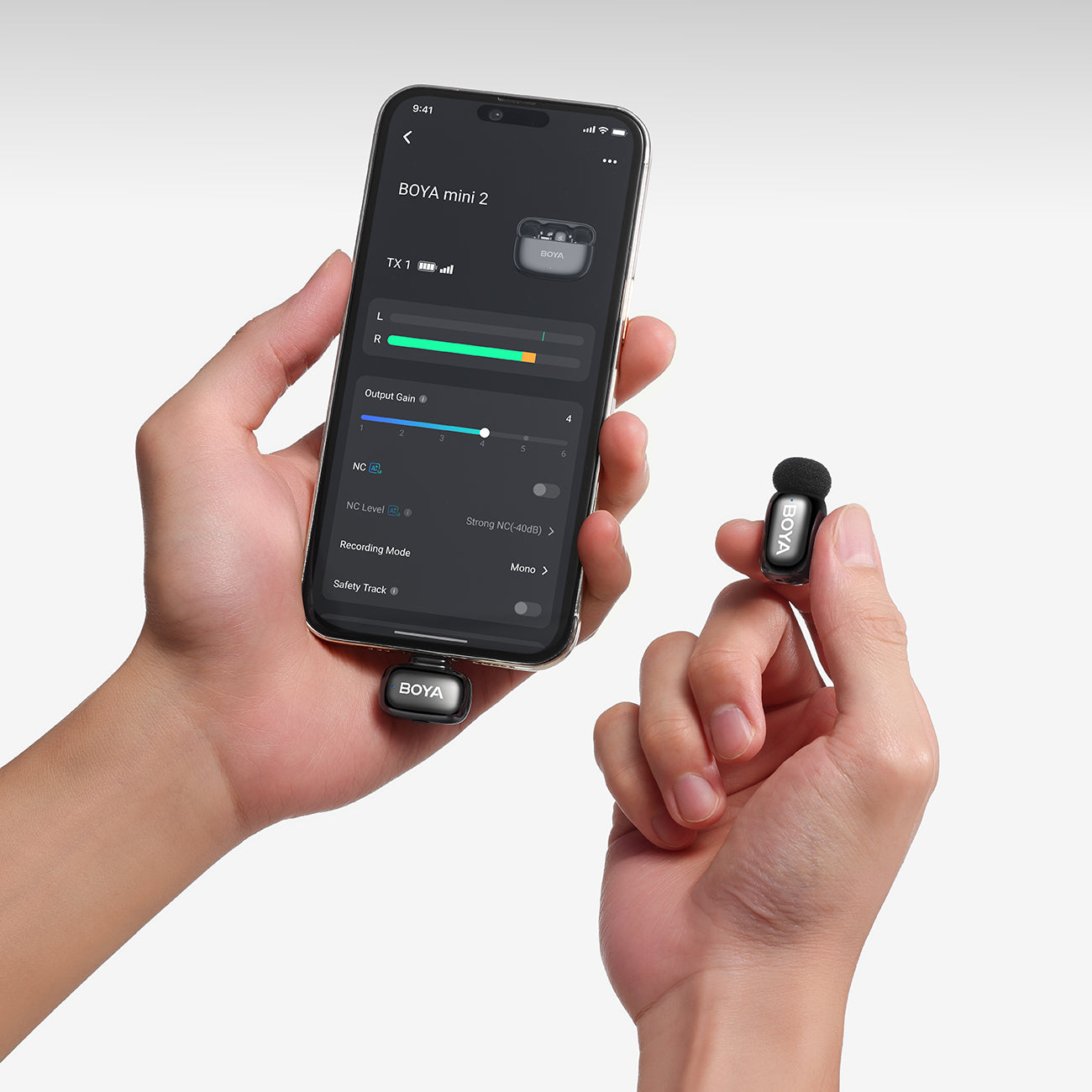 BOYA mini 2-02 belaidžiai mikrofonai 2.4GHz USB-C - juoda -- Microphones