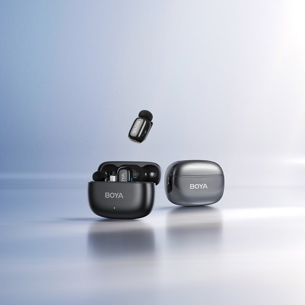 BOYA mini 2-02 belaidžiai mikrofonai 2.4GHz USB-C - juoda -- Microphones