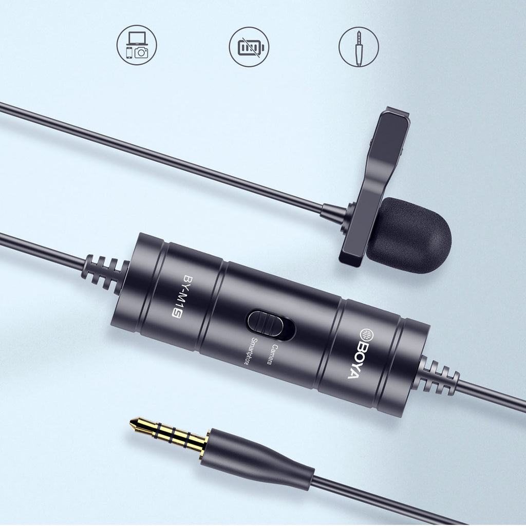 BOYA BY-M1S laidinis lavaljerio mikrofonas - juodas -- Microphones