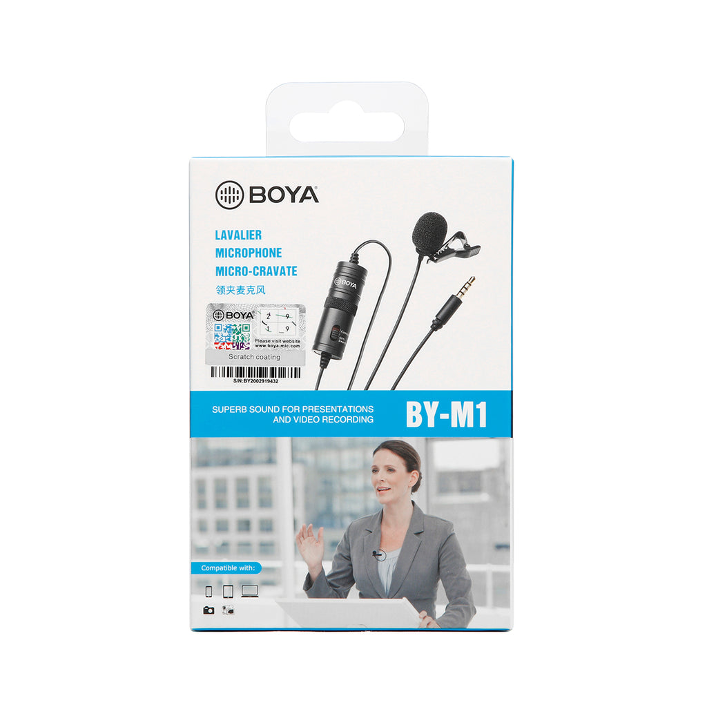 BOYA BY-M1 laidinis lavaljerio mikrofonas - juodas -- Microphones