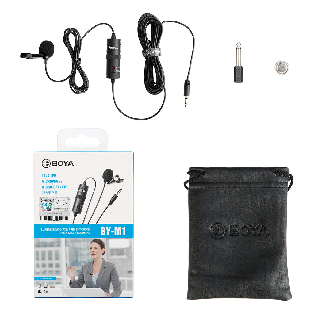 BOYA BY-M1 laidinis lavaljerio mikrofonas - juodas -- Microphones