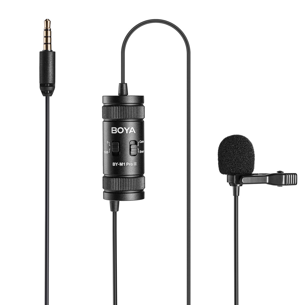 BOYA BY-M1 Pro II laidinis lavaljerio mikrofonas - Juodas -- Microphones