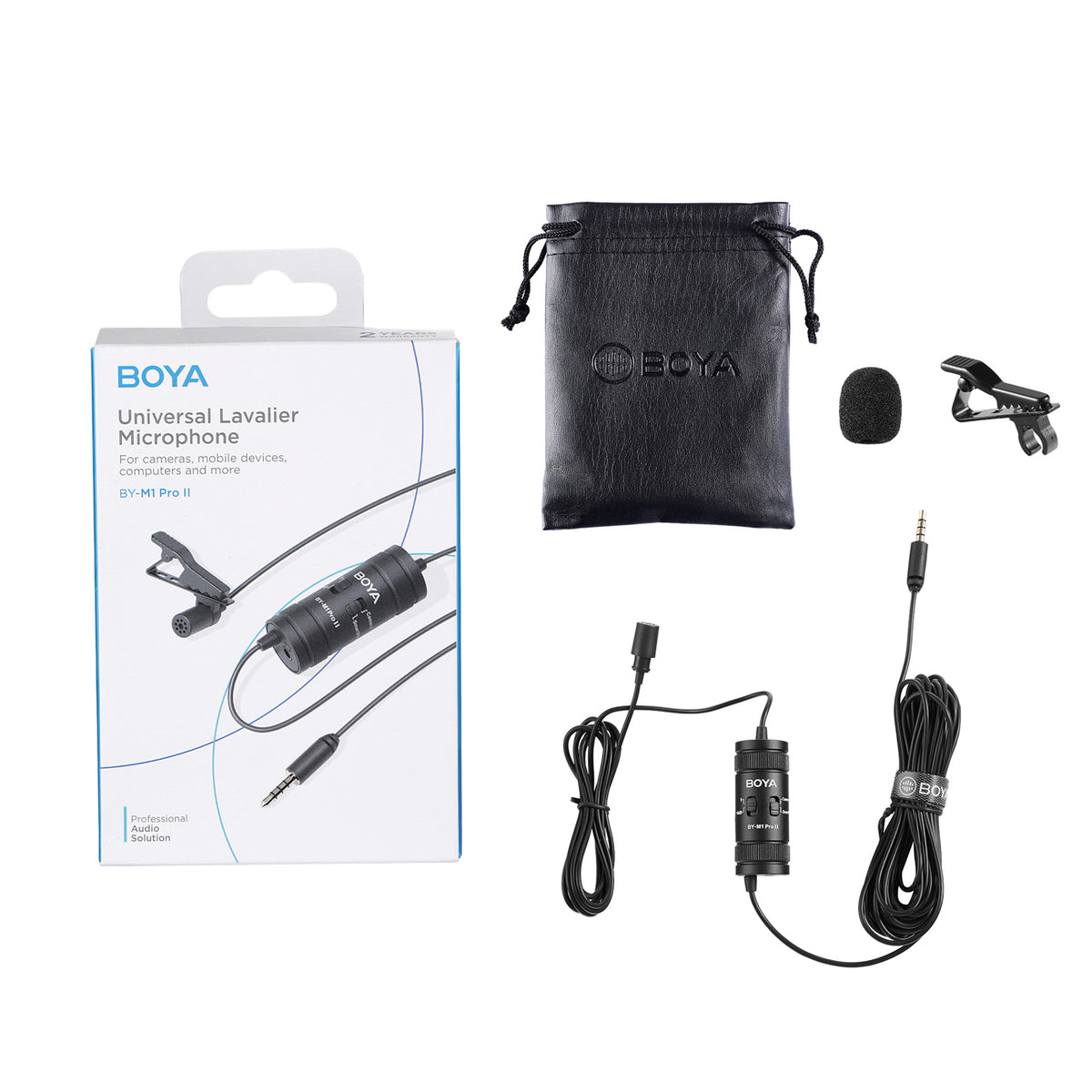 BOYA BY-M1 Pro II laidinis lavaljerio mikrofonas - Juodas -- Microphones