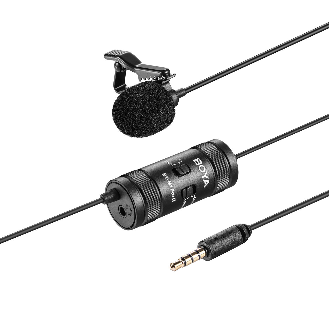 BOYA BY-M1 Pro II laidinis lavaljerio mikrofonas - Juodas -- Microphones