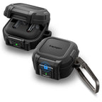 Spigen „Lock Fit“ dėklas, skirtas Samsung Galaxy Buds 4 / 4 Pro – matinė juoda