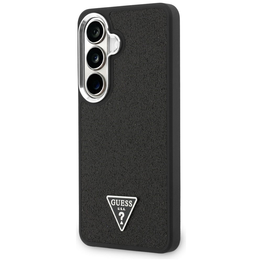 Guess Fixed Glitter Triangle MagSafe dėklas, skirtas Samsung Galaxy S26+ - juodas