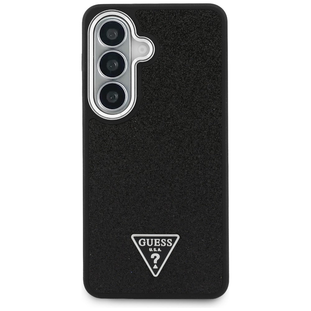 Guess Fixed Glitter Triangle MagSafe dėklas, skirtas Samsung Galaxy S26+ - juodas